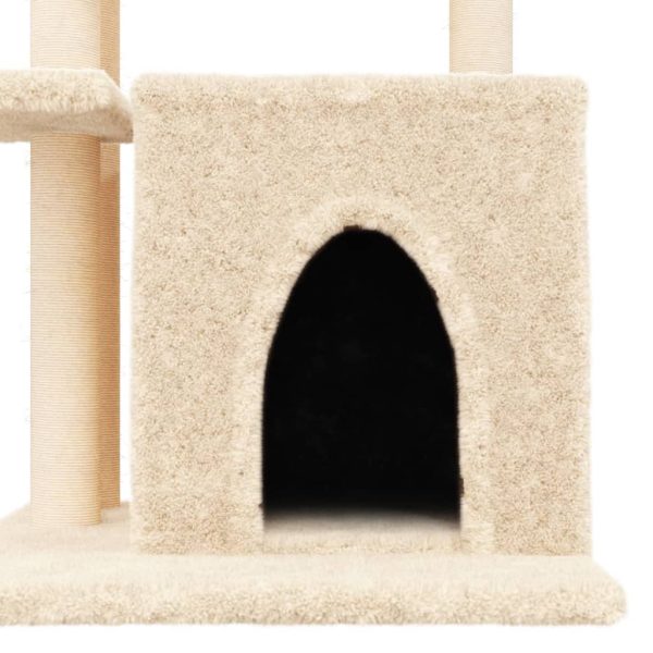 Árvore para gatos c/ postes arranhadores sisal 83,5 cm creme - Image 7