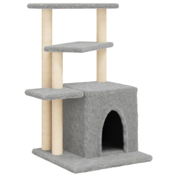 Árvore p/ gatos c/ postes arranhadores sisal 83,5cm cinza-claro - Image 2