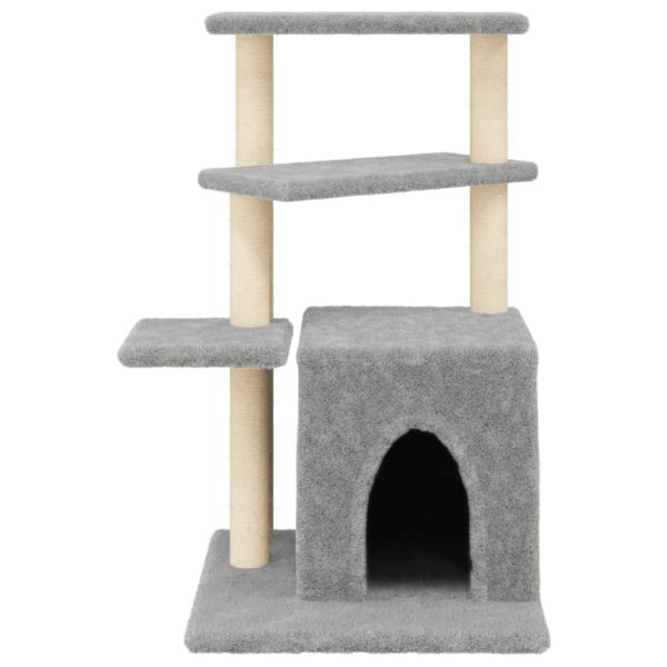 Árvore p/ gatos c/ postes arranhadores sisal 83,5cm cinza-claro - Image 4