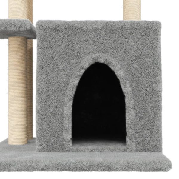 Árvore p/ gatos c/ postes arranhadores sisal 83,5cm cinza-claro - Image 7