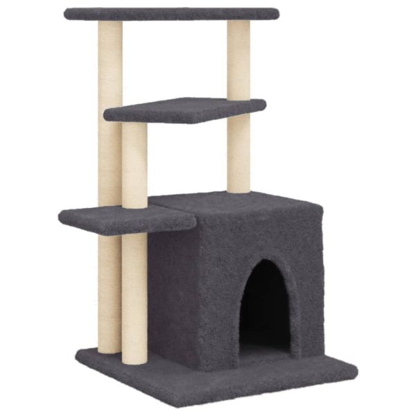 Árvore p/ gatos postes arranhadores sisal 83,5 cm cinza-escuro - Image 2