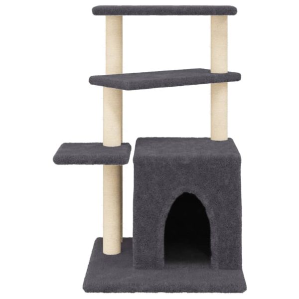 Árvore p/ gatos postes arranhadores sisal 83,5 cm cinza-escuro - Image 4