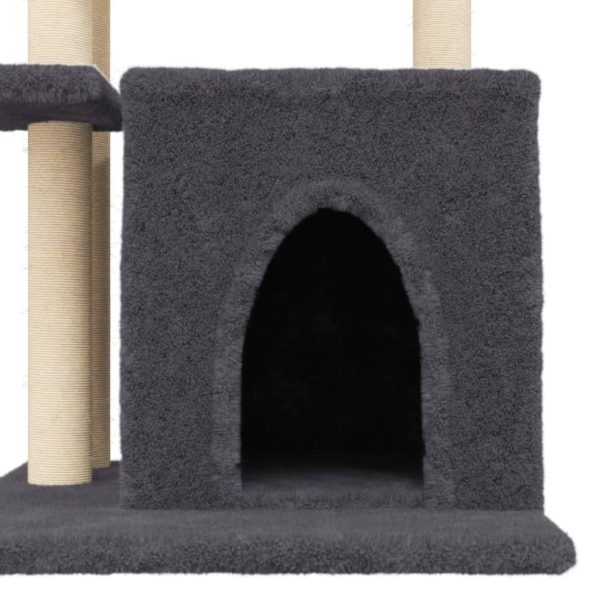 Árvore p/ gatos postes arranhadores sisal 83,5 cm cinza-escuro - Image 7