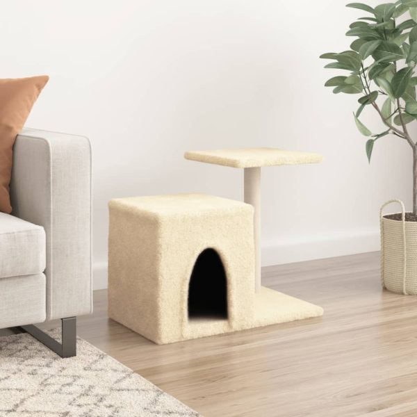 Árvore para gatos c/ postes arranhadores sisal 50,5 cm creme - Image 3