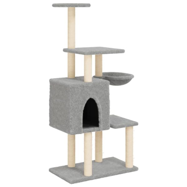 Árvore p/ gatos c/ postes arranhadores sisal 131 cm cinza-claro - Image 2