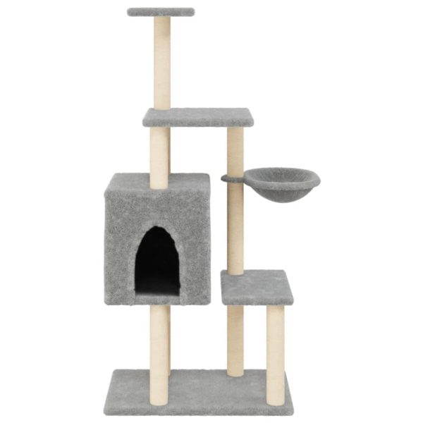 Árvore p/ gatos c/ postes arranhadores sisal 131 cm cinza-claro - Image 4
