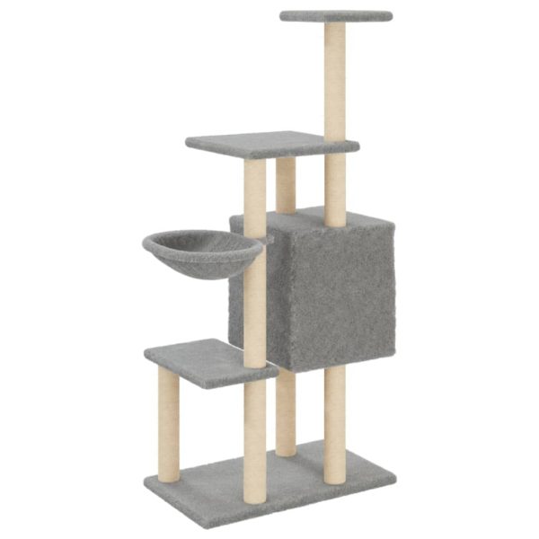 Árvore p/ gatos c/ postes arranhadores sisal 131 cm cinza-claro - Image 6