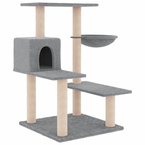 Árvore p/ gatos c/ postes arranhadores sisal 82,5cm cinza-claro - Image 2