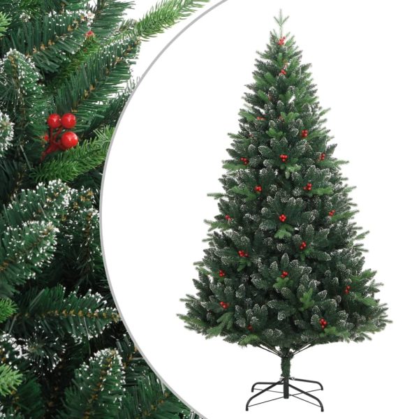 Árvore de Natal artificial articulada c/ bagas vermelhas 210 cm