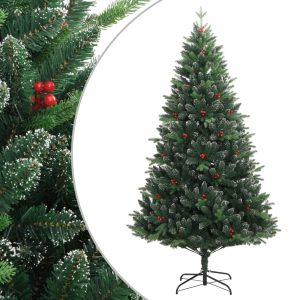 Árvore de Natal artificial articulada c/ bagas vermelhas 240 cm