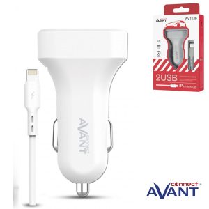 CARGADOR AVANT DE COCHE 2.4A 2PUERTOS + CABLE LIGHTNING