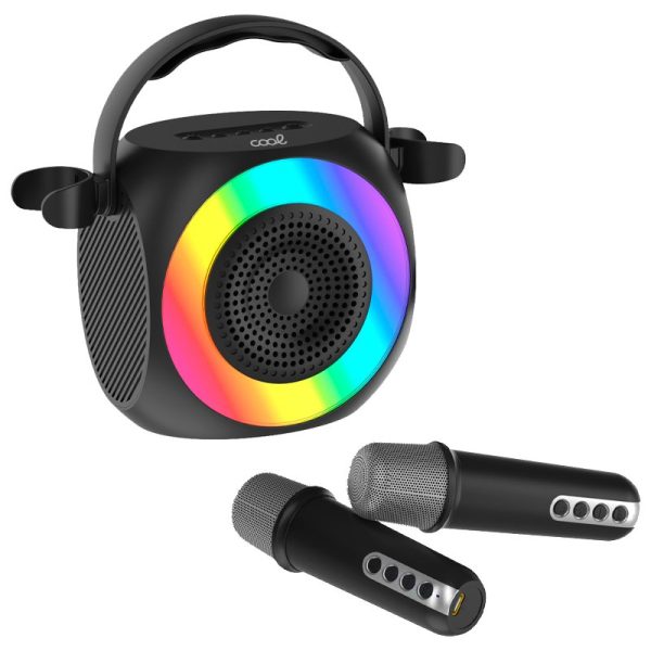 Altavoz Bluetooth Universal Música 6W COOL Mini Karaoke Party + 2 Micrófonos Negro - Image 2
