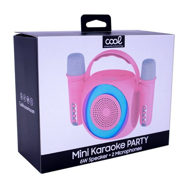 Altavoz Bluetooth Universal Música 6W COOL Mini Karaoke Party + 2 Micrófonos Rosa - Image 6