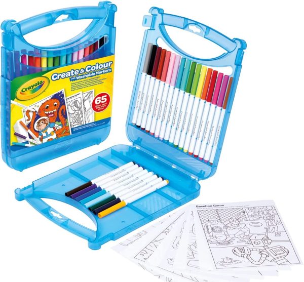 SET MALETIN ROTULADORES LAVABLES SUPER PUNTA 65 PIEZAS