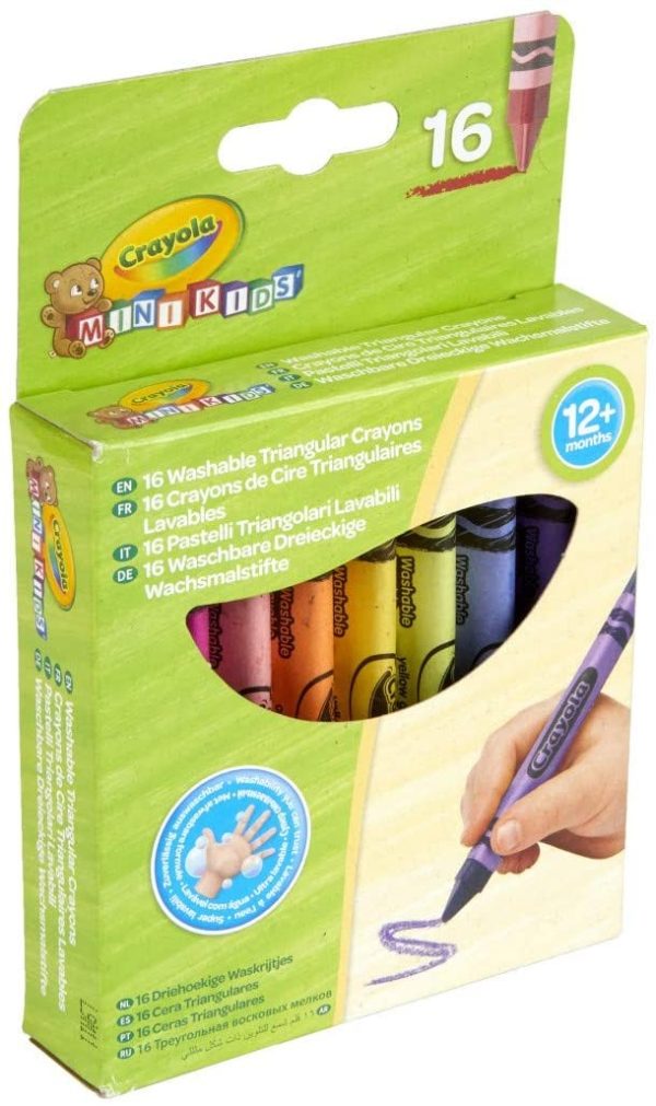 SET 16 CERAS TRIANGULARES LAVABLES MINIKIDS CRAYOLA - Image 2