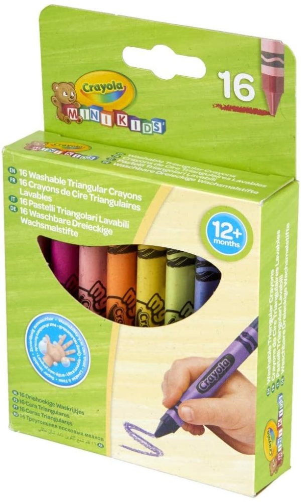 SET 16 CERAS TRIANGULARES LAVABLES MINIKIDS CRAYOLA - Image 3