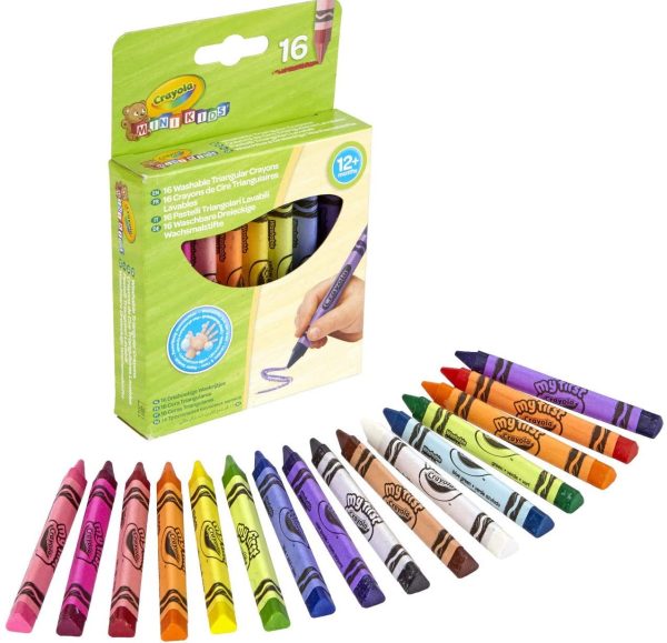 SET 16 CERAS TRIANGULARES LAVABLES MINIKIDS CRAYOLA - Image 4