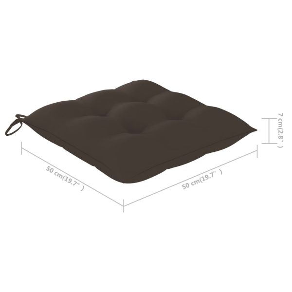 Cadeira de baloiço com almofadão cinza-acastanhado teca maciça - Image 12