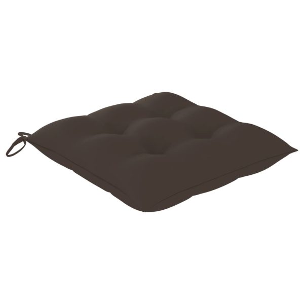 Cadeira de baloiço com almofadão cinza-acastanhado teca maciça - Image 4