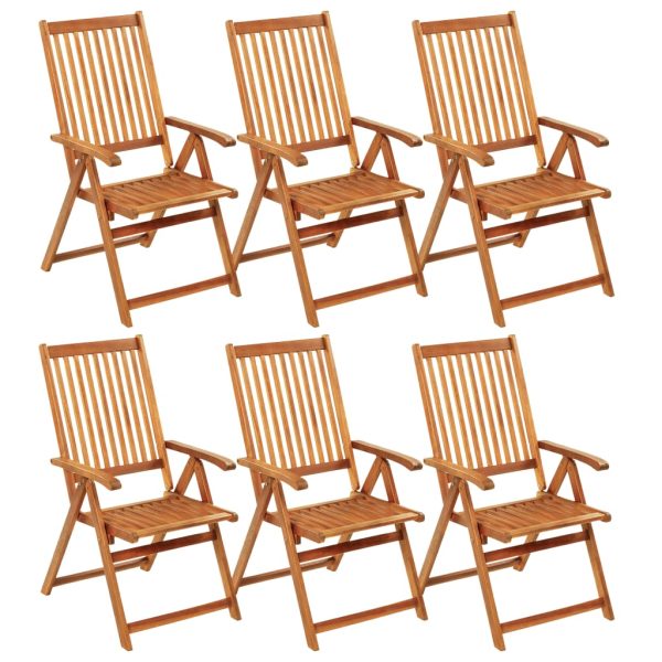 Cadeiras de jardim dobráveis c/ almofadões 6 pcs acácia maciça - Image 2