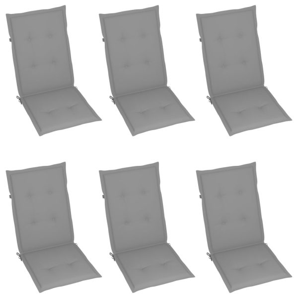Cadeiras de jardim dobráveis c/ almofadões 6 pcs acácia maciça - Image 6