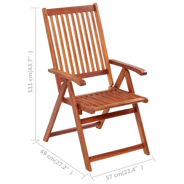 Cadeiras de jardim dobráveis c/ almofadões 6 pcs acácia maciça - Image 10