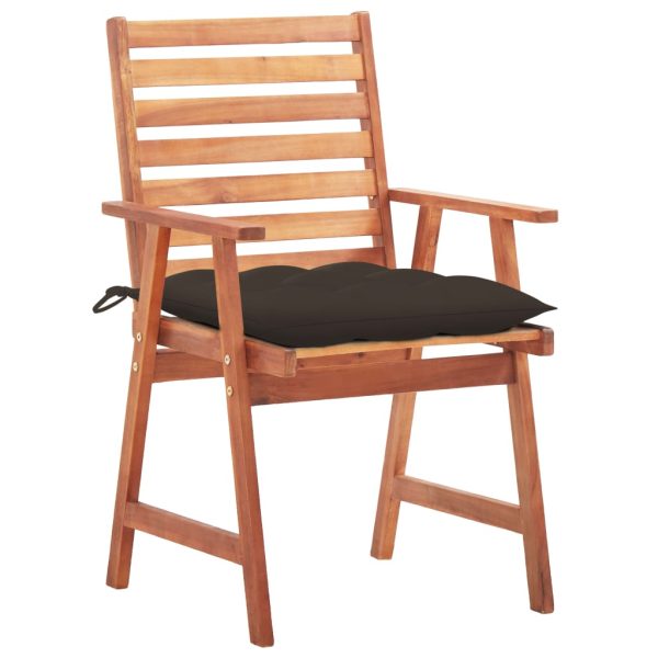 Cadeiras de jantar p/ jardim 2 pcs c/ almofadões acácia maciça - Image 2