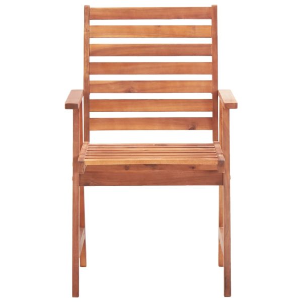 Cadeiras de jantar p/ jardim 2 pcs c/ almofadões acácia maciça - Image 4