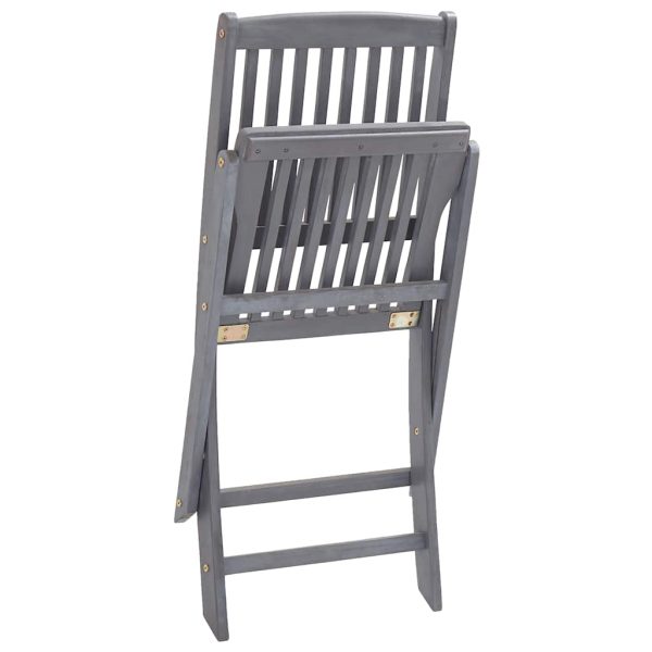 Cadeiras exterior dobráveis c/ almofadões 6 pcs acácia maciça - Image 9