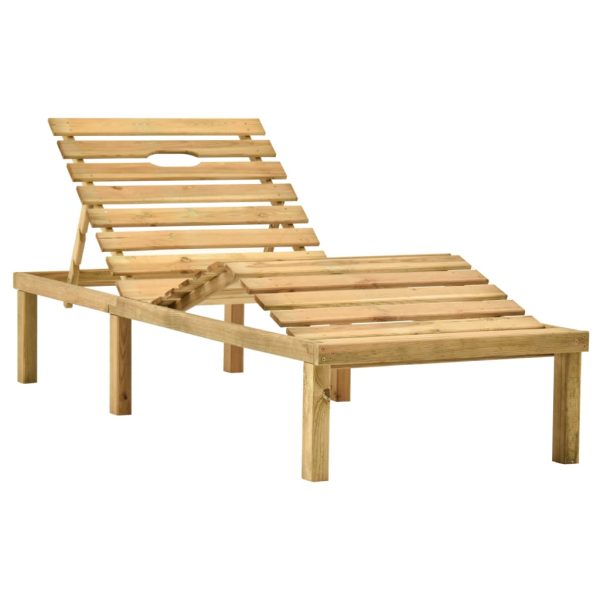Espreguiçadeira de jardim com mesa e almofadão pinho impregnado - Image 3