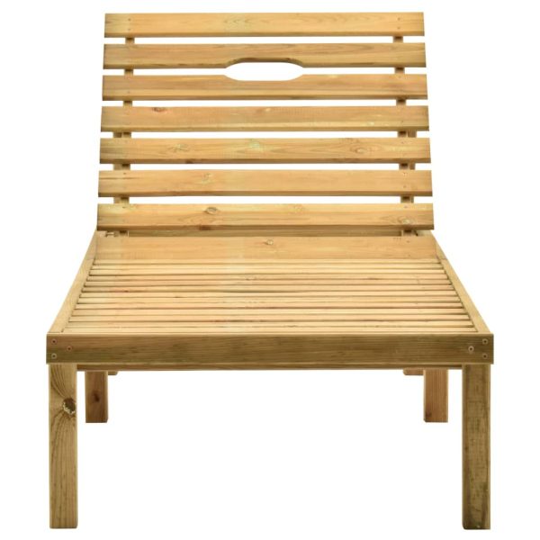 Espreguiçadeira de jardim com mesa e almofadão pinho impregnado - Image 4