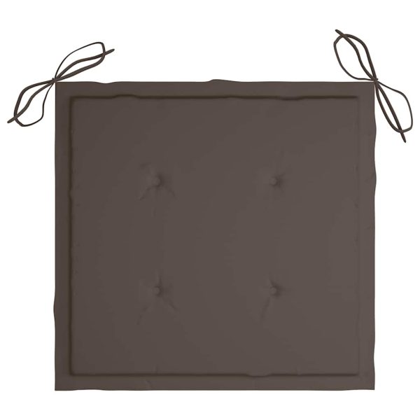 Cadeiras de jardim c/ almofadões cinza-acast. 8 pcs teca maciça - Image 7