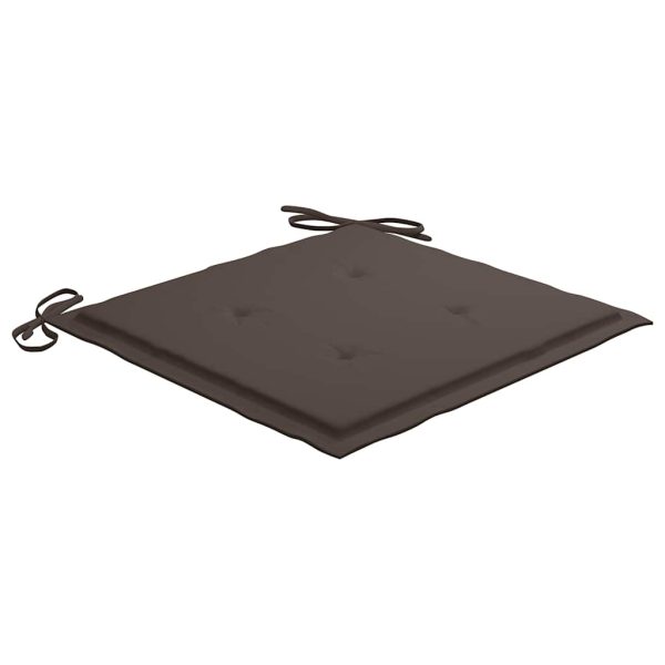 Cadeiras de jardim c/ almofadões cinza-acast. 8 pcs teca maciça - Image 8