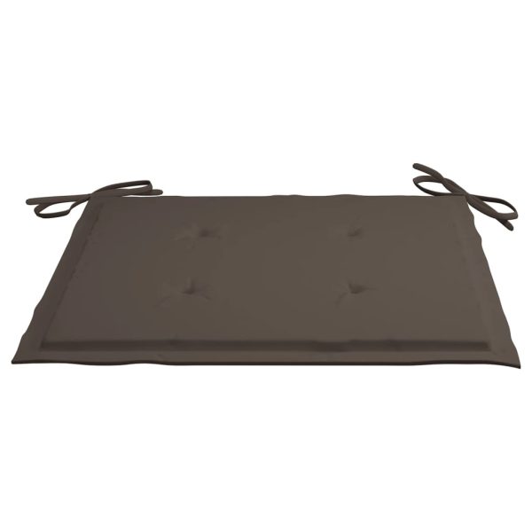 Cadeiras de jardim c/ almofadões cinza-acast. 8 pcs teca maciça - Image 9