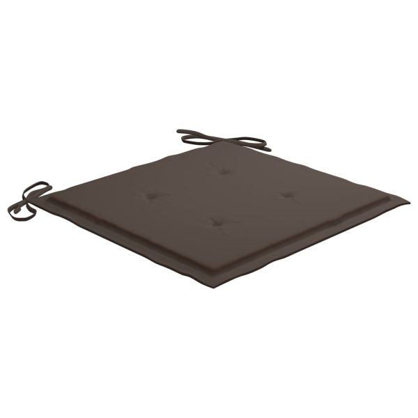 Cadeiras de jardim empilháveis c/ almofadões 8 pcs teca maciça - Image 8