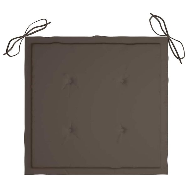 Cadeiras de jardim empilháveis c/ almofadões 8 pcs teca maciça - Image 9
