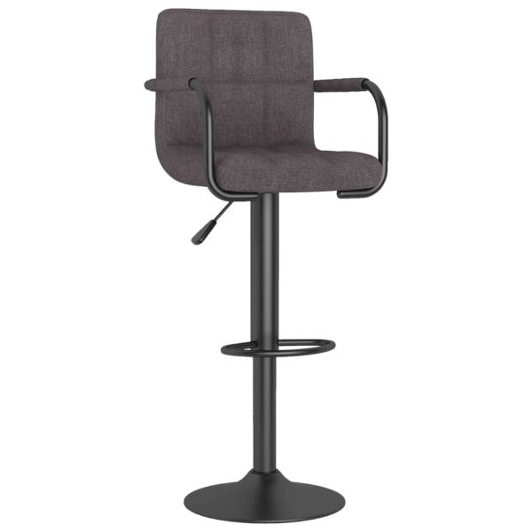 Bancos de bar 2 pcs tecido cinzento-acastanhado - Image 2