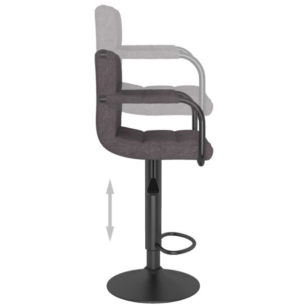 Bancos de bar 2 pcs tecido cinzento-acastanhado - Image 6