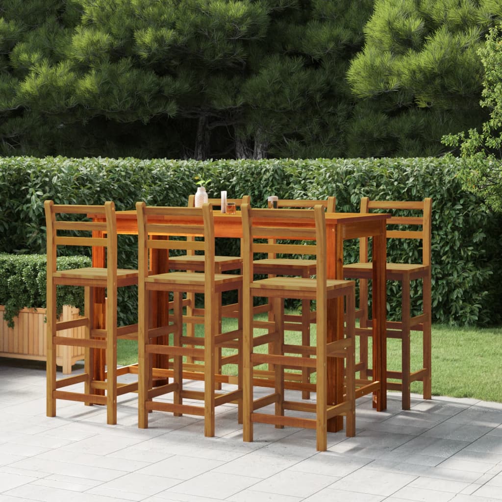 Bancos de bar 6 pcs madeira de acácia maciça