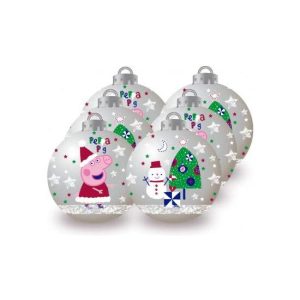 BOLAS NAVIDAD 8CM PACK 6 PEPPA PIG "COSY CORNER"