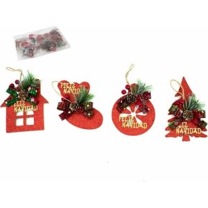 COLGANTE DEC. GLITTER FN ROJO 16CM 4SURT