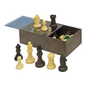 ACCESORIOS PIEZAS DE AJEDREZ EN CAJA DE PLÁSTICO 19X10X6 CM