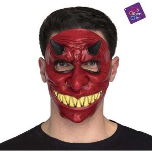 1/2 DEVIL LATEX MASK ONE SIZE