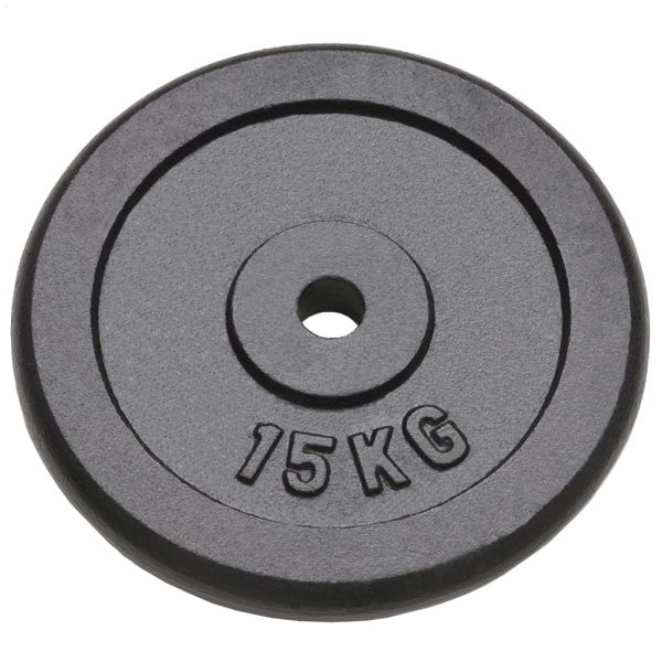 Discos de musculação 2 pcs 2x15 kg ferro fundido - Image 2