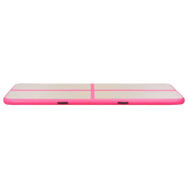 Colchão de ginástica insuflável c/ bomba 400x100x10 cm PVC rosa - Image 6