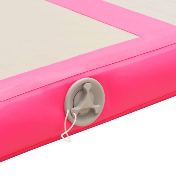 Colchão de ginástica insuflável c/ bomba 400x100x10 cm PVC rosa - Image 8
