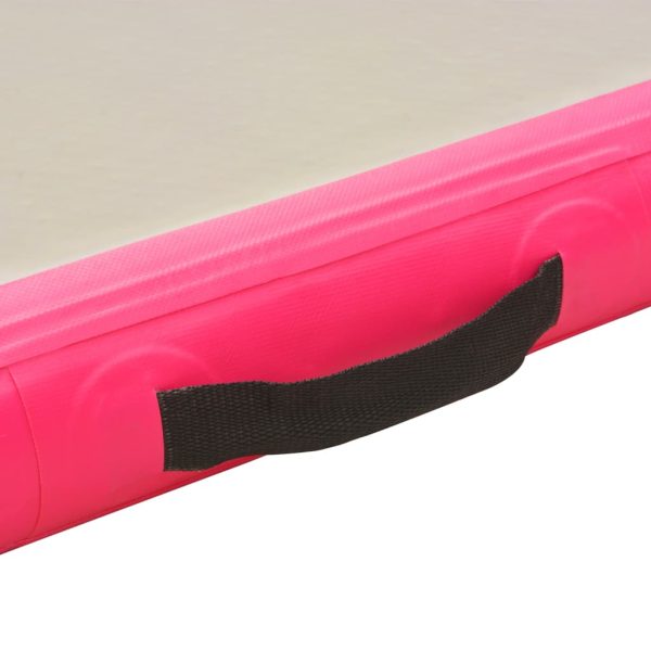 Colchão de ginástica insuflável c/ bomba 400x100x10 cm PVC rosa - Image 9