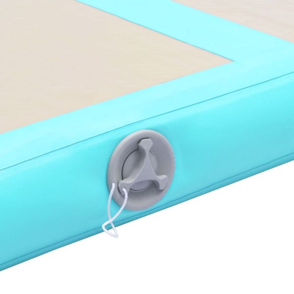 Colchão de ginástica insuflável c/ bomba 500x100x10cm PVC verde - Image 8