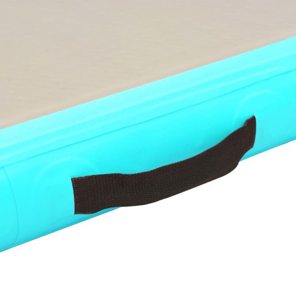 Colchão de ginástica insuflável c/ bomba 500x100x10cm PVC verde - Image 9
