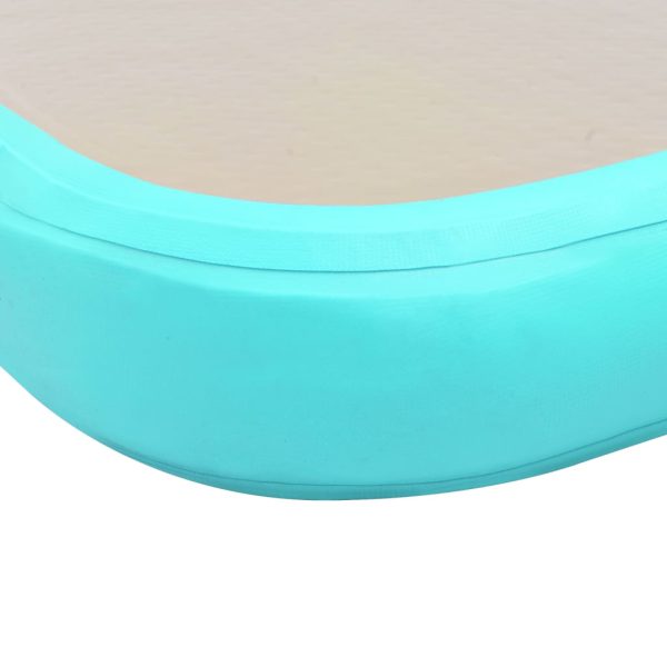 Colchão de ginástica insuflável c/ bomba 500x100x10cm PVC verde - Image 10